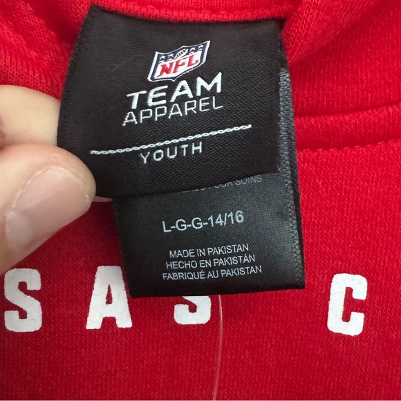 Kansas City Chiefs Red Youth NFL Team Apparel Hoodie Sweatshirt NWT - Picture 7 of 8